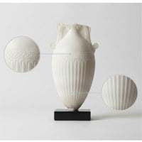 Decorative Vase Sculptural Vase with Base Faux Jade Sculpture for Living Room
