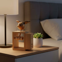 Hovering Piglet Music Box Wood Wooden Music Box Whimsical Wooden Sculpture for Collectors, Desks, Shelves, Bedrooms