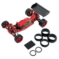 1/24 Scale RC Mini Racer Chassis Carbon Fiber Wing Metal Upgrade Chassis Frame Wear Resistant Remote Control Car Frame Kit  for WLtoys