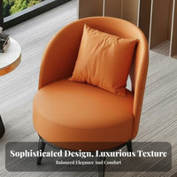 Light Luxury Design Upholstered Swivel Barrel Chair Comfortable Cushioning Commercial Seating Ergonomic Design Indoor Furniture High-Density Foam for Interior Designers, Apartment Dwellers, Hotel Lobby, Sales Center, Reception Area, Living Room