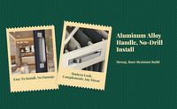 No-drill handle, Sliding Door Pull, pressure-sensitive Aluminum Alloy, Easy Installation, Modern Design, Suitable for glass, wooden, and cabinet doors