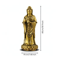 Guanyin Statue with Lotus Pedestal Carved Ornament Buddhist for Buddhists