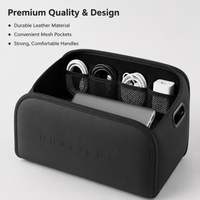 Leather Car Boot Organiser, Universal Folding Car Boot Storage, Luxury Car Organiser for Weekend Trips, Pressure Resistant Storage Box