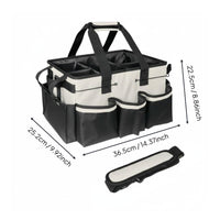 Cleaning Supply Carrier Includes Shoulder Strap Multi-Compartment Tool Tote Adjustable Dividers Car Trunk Organizer for Cleaners