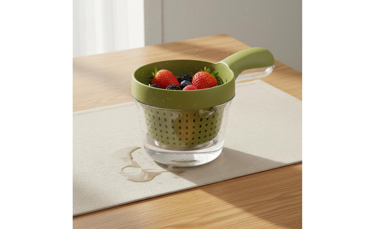 Fruit Washing Basket Fast Draining Fruit and Vegetable Washing Bowl Food Grade Double Layer Drain Basin