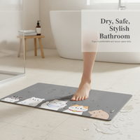 Diatomaceous Earth Bathroom Mat - Super Absorbent, Non-Slip, Quick Dry Bath Rug for Toilet and Shower