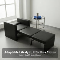 Space-Saving Foldable Sofa Bed Adjustable Backrest Folding Sofa Bed Easy Assembly Single Sleeper Armchair Sturdy Steel Frame for Hospital Visitors, Apartment Dwellers, Office Workers, Small Areas, Guest Room, Dorm, Bedroom