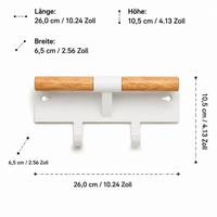 Modern Coat Hooks, Entryway Key Rack, Wall-Mounted Clothes Hooks, 20kg Load Capacity Hook Rail for Hallway & Office