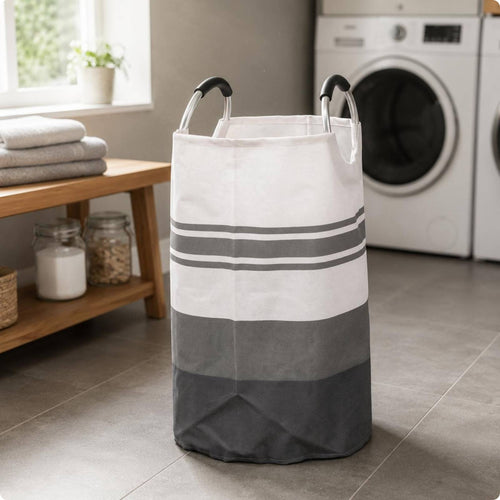 Cylindrical Laundry Basket Circular Handles Foldable Laundry Basket Grip Covers