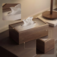 Wooden Tissue Box Wood-Grain Rectangular Tissue Box Cover Easy to Clean