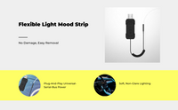 USB RGB LED Car Light Strip, Easy Install
