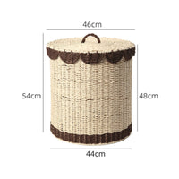 Storage Basket with Lid Handwoven Laundry Basket with Lid Tall for Bathroom