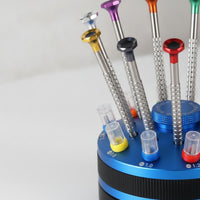 10 Pieces Screwdriver Set with Stand Anti-Slip Precision Screwdriver Set Electronics Repair Tool Kit Rotatable for Watchmakers