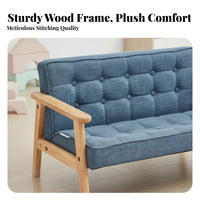 Upholstered Two-Seater child's Bench sturdy Wood Frame kids' Furniture