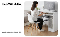 space-efficient Desk with Keyboard Tray Minimalist design Computer Table adaptable Use