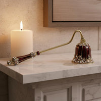 Vintage Enamel Candle Wick Quencher Safe Extinguishing Long Handle Candle Wick Quencher Jeweled Wick Extinguishing Tool