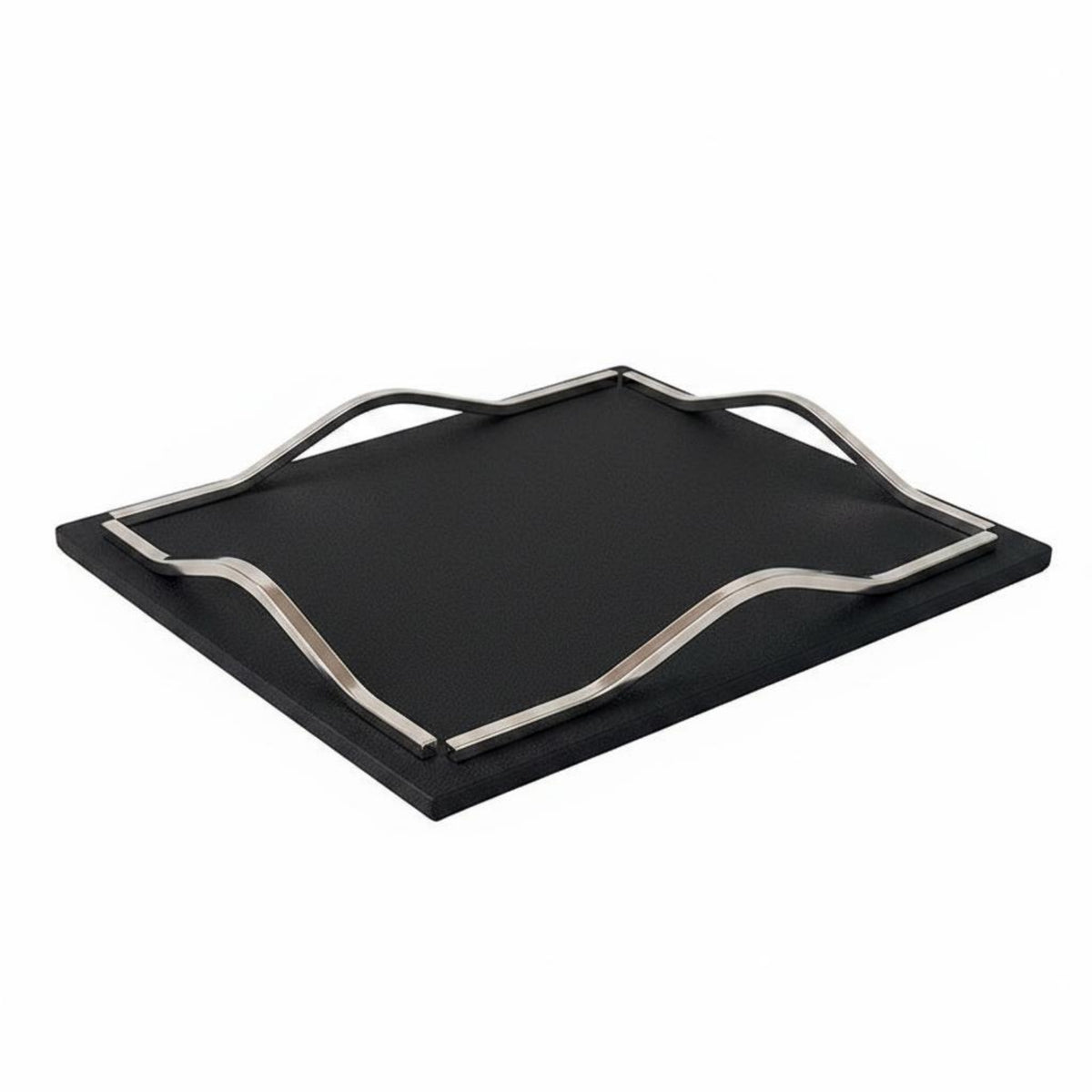 Metal Leather Tray Tabletop Decoration Geometric Tray Sturdy Home Decor for Living Room, Sales Office