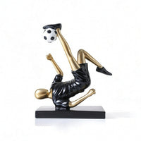 Soccer Player Figurine Sculpted Soccer Statue Sporty for Game Rooms
