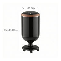 Wood-Grain Trash Can with Spring Lid Floor Standing Trash Can with Lid Glossy Wastebasket Easy to Clean for Kitchen