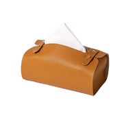 Leather Tissue Box Cover with Saddle Leather, Retro Car Tissue Holder for Living Room, Hallway, Bedroom