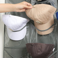 Hanging Hat Storage Bag Large Capacity Baseball Cap Organizer Clear Pockets