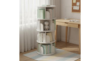 Space Saving Multi-Tier Book Carousel Large Capacity 360 Degree Book Structure Quiet Effortless Rotation Rotating Bookshelf for Students, Living Room, Bedroom, Small Areas