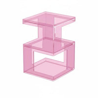2-Tier Transparent Stand Robust 2-Tier Clear Table Sturdy for Renters, Students
