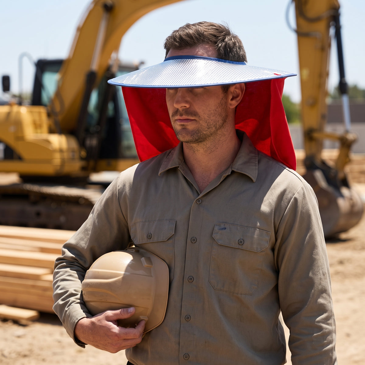Hard Hat Sun Shade with Reflective Brim for Construction Site Safety
