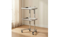 2-Tier Salon Trolley Mobile Beauty Trolley Space-Saving Salon Tray Cart for Hairstylists, Hair Salons