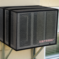 cooling unit Covers for Outside, Black Mesh cooling unit Cover Outdoor, Breathable Rectangular cooling unit Cover with Straps