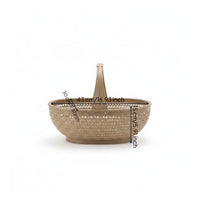 Woven Plastic Basket Ventilated Wicker Tote Lightweight for Market, Kitchen