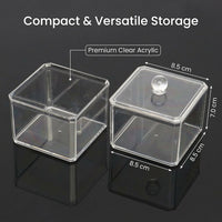 Clear Acrylic Storage Box with Lid, Display Organizer, Containers for Jewelry, Cube for Shelves