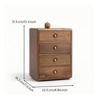 Jewelry Organizer with Drawers 4-Drawer Jewelry Cabinet Wooden Desktop Chest for Dressing Table, Vanity, Desk