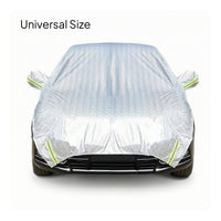 Reflective Half Car Cover Aluminum-Film Car Top Cover Weather-Resistant Safeguarding for Driveway