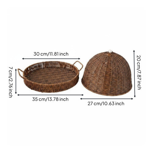 Bread Basket with Lid Dust Resistant Covered Snack Basket Household Storage for Party