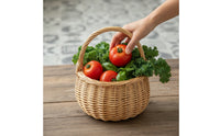Basket with Handle Lightweight Woven Basket Portable for Picnic