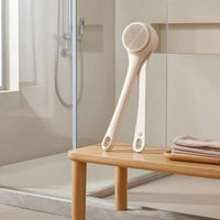 Rechargeable Bath Brush with Interchangeable Heads Waterproof Electric Bath Brush Deep Cleansing Back Scrubber with Long Handle Exfoliating for Elderly