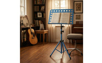 Folding Music Stand Metal Construction Folding Sheet Music Stand Phone Holder