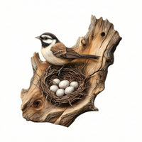 1 Piece Wooden Wall Sign Rustic Bird Hanging Plaque Natural Wood Rope Wildlife Decoration Suitable for Home Decoration Entryway Gift Giving