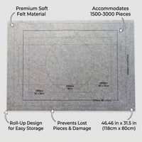 Roll Mat for Puzzles with Felt Material Surface up to 2000 Pieces, Large Puzzle Storage for Home and Travel, Polyester Construction