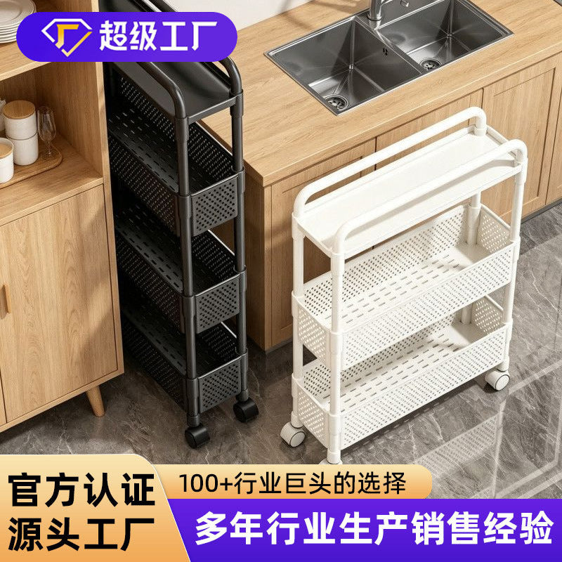 Edge Gap Storage Cart with 3-Layer Shelving for Kitchen, Bedroom, and Refrigerator Gap