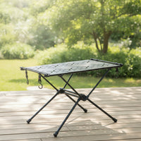 Compact Camping Table with Carbon Steel Tabletop Lightweight Furniture for Campers, Backpackers