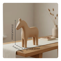 Wooden Horse Statue Soft Hues Nordic Style Wooden Foal Great Gift Small Horse Ornament for Living Room, Entryway, Office