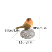 Bird Figurine with Stone Base Tabletop Bird Figurine Compact Sculpture for Shelf, Patio