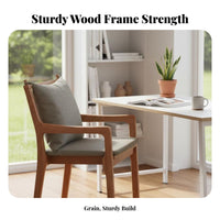 Upholstered Wood armrestchair Multi-Purpose Dining Chair Minimalist Design Easy Assembly for Students, Study Room, study corner