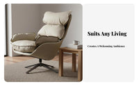 Upholstered Rotating Armchair Modern Design Lounge Chair Sumptuous Upholstery Sturdy Construction for Readers, Office, Balcony
