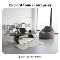 2 Pieces Minimalist aesthetic Round Nesting Tables Modern Look Coffee Table Set Two-Tsingle Color Household Furniture Space-Saving for Apartment Dwellers, Interior Design aficionados, Homeowners, Living Room, Small Spaces, Lounge Area