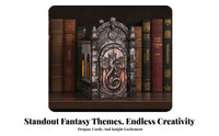 DIY Dragon Shelf Insert Scene Residence Kit Decoration Lighted 3D Wooden Puzzle Set