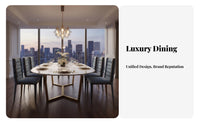 Round Dining Table with 6 Chairs Luxury Design Indoor Furniture Modern & design Sculptural Base for homeowners, Villa, Kitchen