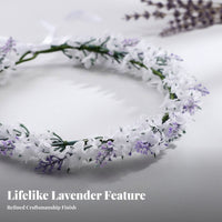 Lavender Flower Simulated Lilac Floral Headband, Beach Holiday, Photography Accessory, Unisex, Wholesale